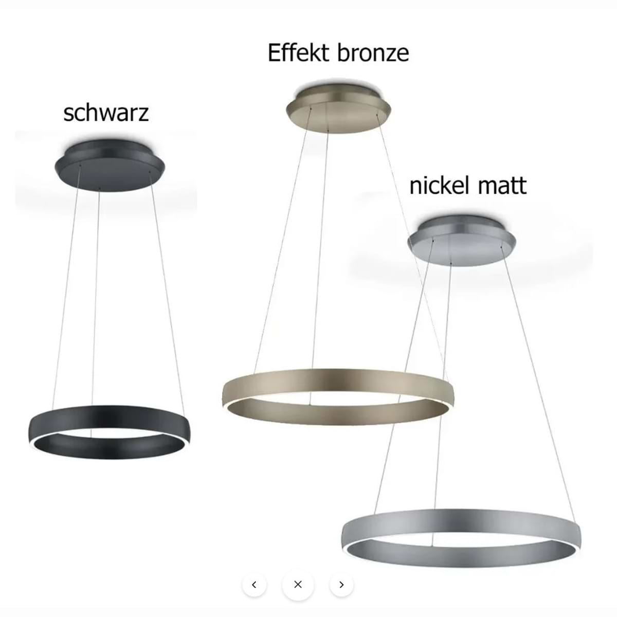 De prachtige hanglampen Serie Sara van Knapstein, zijn leverbaar in nikkel mat, brons en zwart.