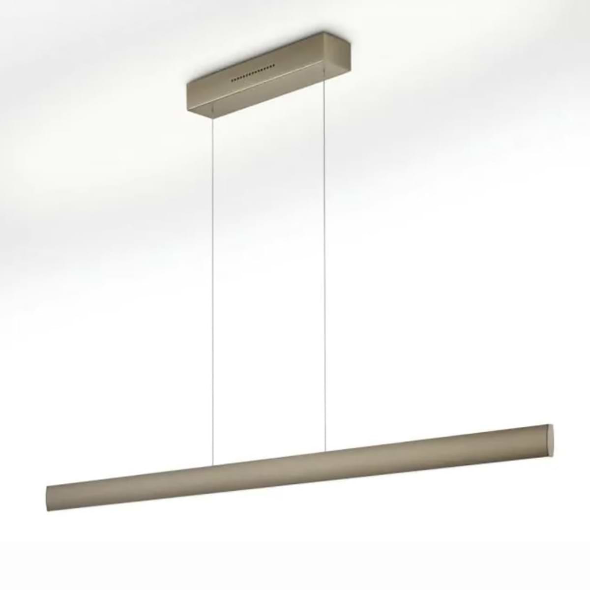 Moderne smalle design hanglamp. Serie Runa van Knapstein. Geavanceerde lamp, diverse afmetingen en kleuren. Dit is de kleur effekt brons.
