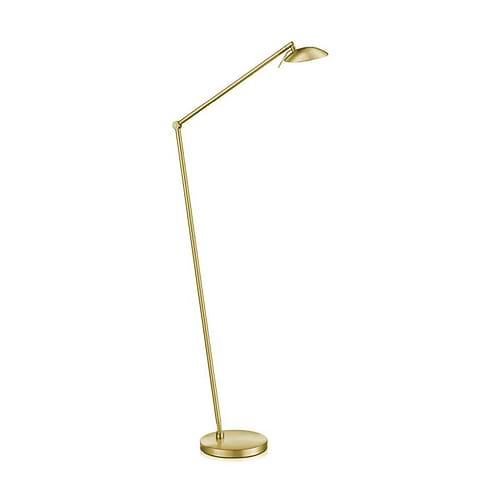 Moderne vloerlamp, leeslamp, 41.946.03, van de Duitse fabrikant Knapstein. Met touch dimmer op de reflektor voor dimmen en instellen kleur. Lichtkleur van 2.700 tot 5.000 Kelvin instelbaar. Met draai- en kiep armatuur om lamp op twee plaatsen te kunnen verstellen. De lamp is op de voet draaibaar. De lamp kan tot 1100 mm naar de zijkant worden geschoven. Alle lampen van Knapstein zijn van zeer degelijke kwaliteit. Voor meer opties uit de serie: ELEA-S, kunt u de zoekfunctie gebruiken op onze site. Dan ziet u welke andere opties er binnen de serie zijn. Kleur: messing mat. Aantal lichtpunten: 1. Lichtbron: inclusief. Breedte in mm: 220. Lengte/diepte in mm: 1100.