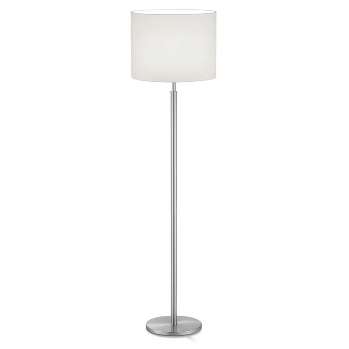 Vloerlamp. Serie: LENI. Kleur: nikkel mat. Kap Chintz wit binnen- en buitenzijde. KNAPSTEIN