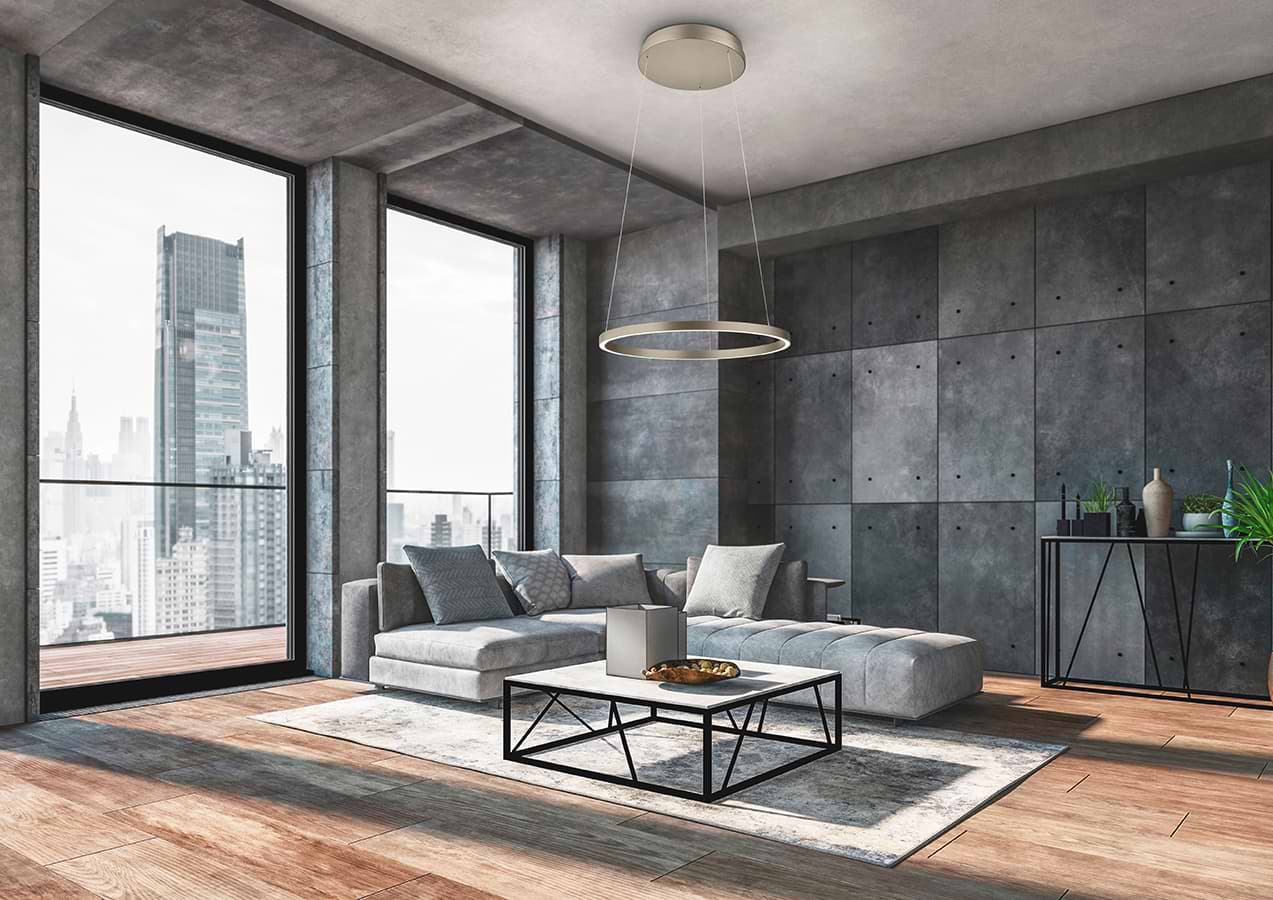 Hanglamp Knapstein. Serie: LISA-60. Kleur: brons. Artikelnummer 51.501.34 Moderne design hanglamp, 51.501.34 , van de Duitse fabrikant Knapstein. Direct en indirecte verlichting. Boven en onder licht zijn apart van elkaar door twee gebaarbedieningen in- en uit te schakelen en te dimmen.