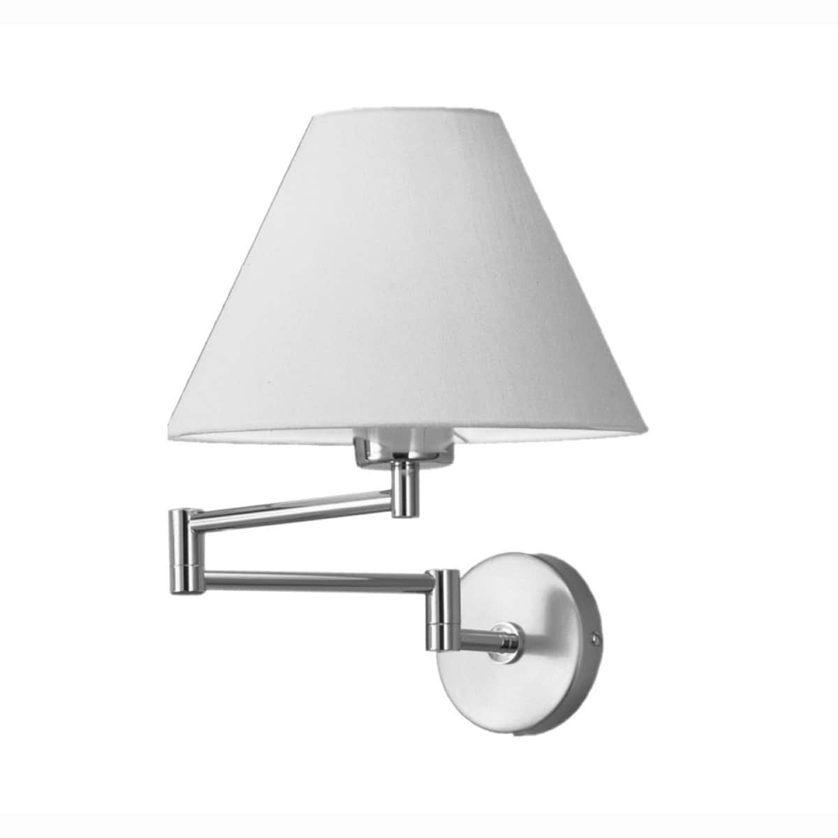 Wandlamp, leeslamp. Serie: HEDI-3. Kleur: nikkel mat. Lampenkap Silkolite. Artikelnummer 21.828.05*. Duits fabricaat - KNAPSTEIN