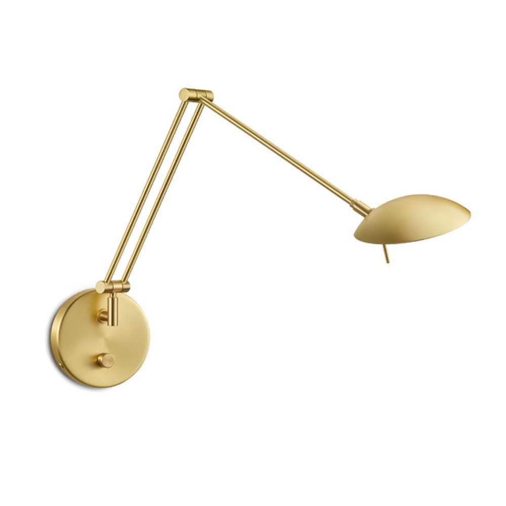 Wandlamp, leeslamp. Serie: MAIA-W. Kleur: messing mat. KNAPSTEIN