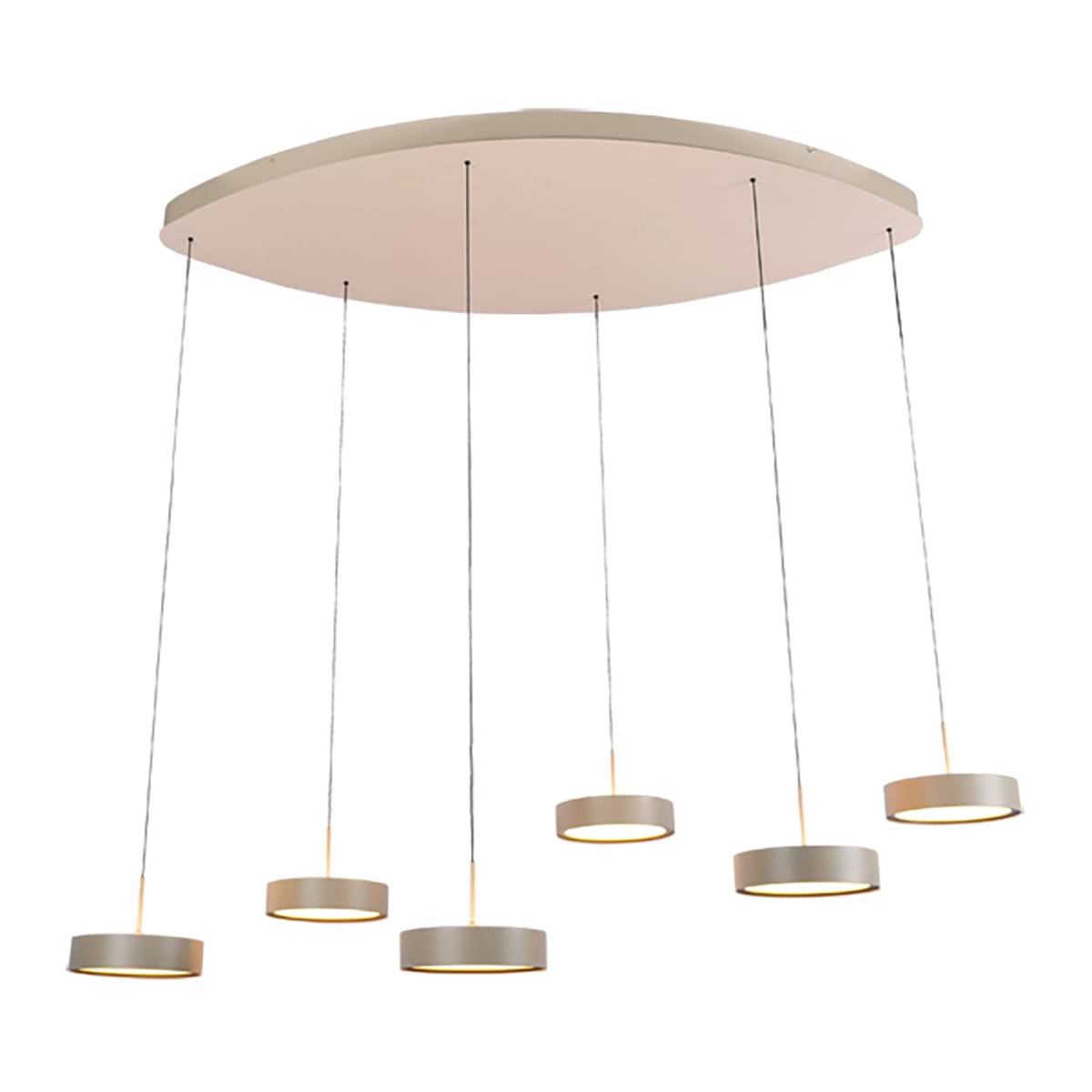 Hanglamp Alieno 6-lichts Ovaal Creme, FREELIGHT