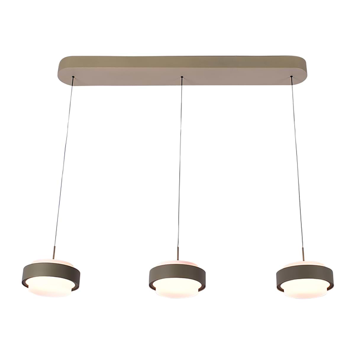 Hanglamp Puleggia 3-lichts Balk Olijfgroen, FREELIGHT