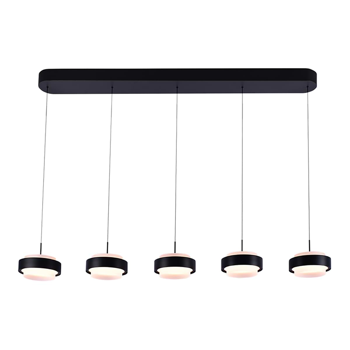 Hanglamp Puleggia 5-lichts Balk Zwart, FREELIGHT
