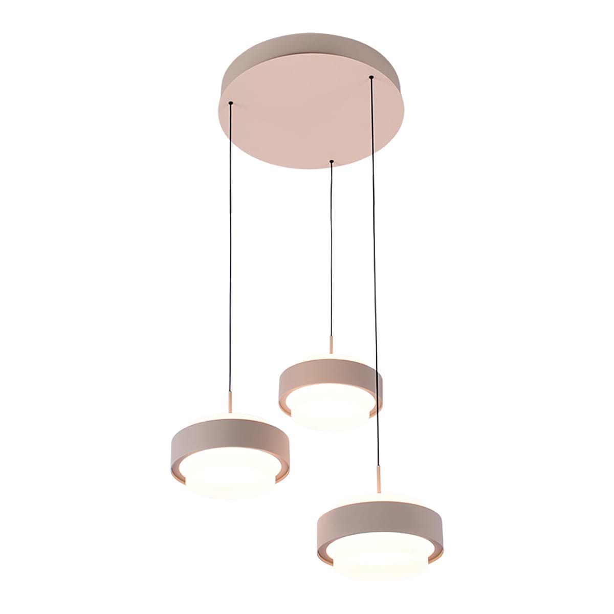 Hanglamp Puleggia 3-lichts Rond Creme, FREELIGHT