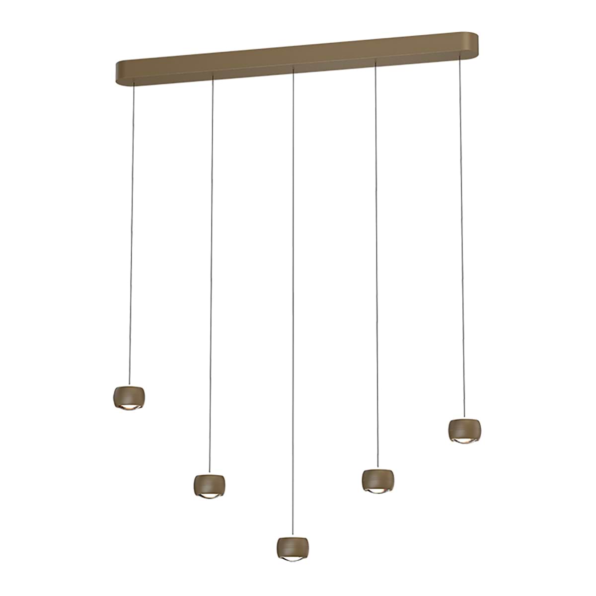 Hanglamp Cosmo 5-lichts Recht Brons-Goud, FREELIGHT