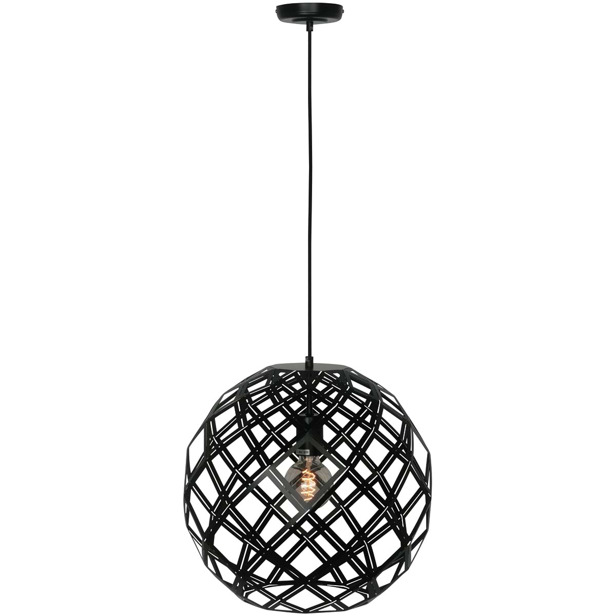Hanglamp Emma Bol 40cm Zwart, FREELIGHT