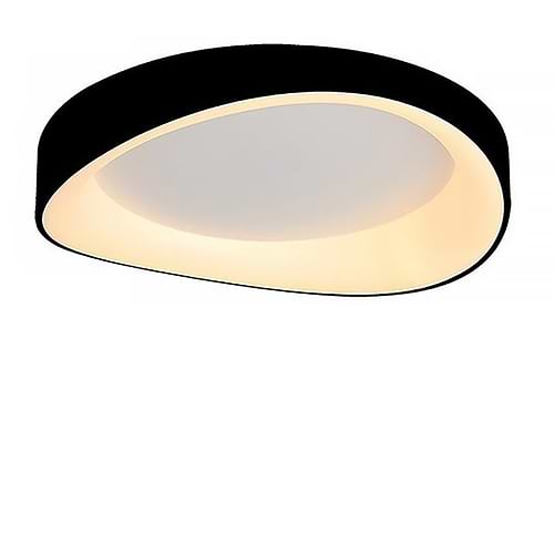 Plafondlamp organische vorm zwarte buitenzijde, wit van binnen