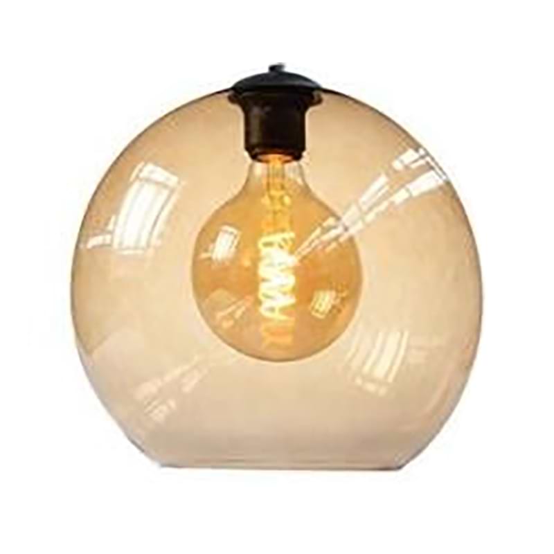 glas voor lamp, amber gekleurd, rond