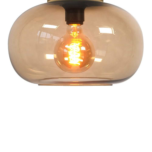 goudkleurig/bruine glazen lampenkap