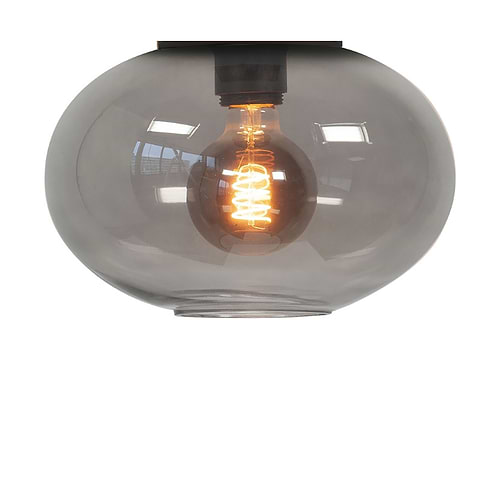 glazen lampenkap smoke zwart grijze kleur, transparant