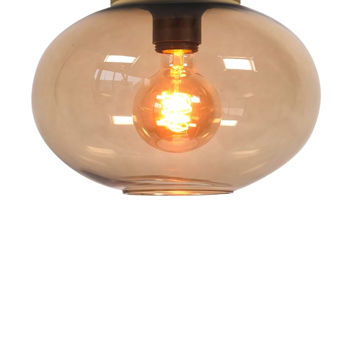 glazen kap voor lamp, bruinkleurig