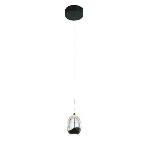 Hanglamp met één lichtpunt in vorm van een ei, helder