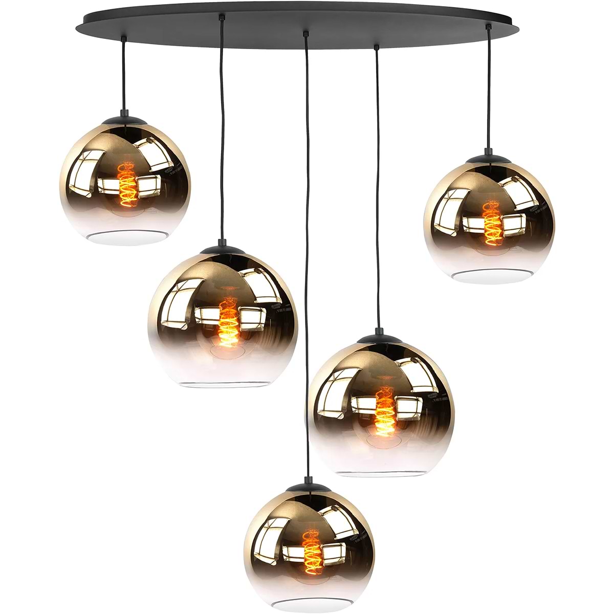 Hanglamp Ovaal 100cm x 35cm 5x E27 Fantasy met Glas (G205536-G205636) – HIGHLIGHT