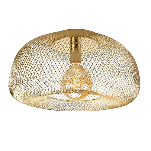 Gud of honingkleurige plafondlamp van staaldraad