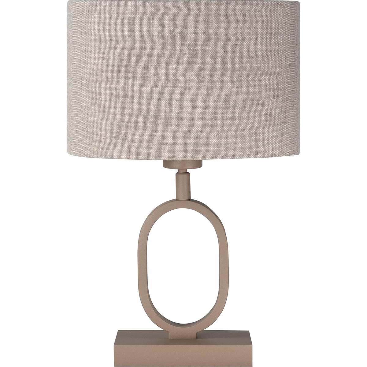 Tafellamp brons bruin, sfeerlamp met creme kleurige lampenkap