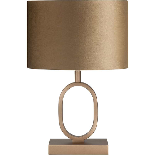 tafellamp bruin/brons kleurig met zelfde kleur lampenkap van fluweel