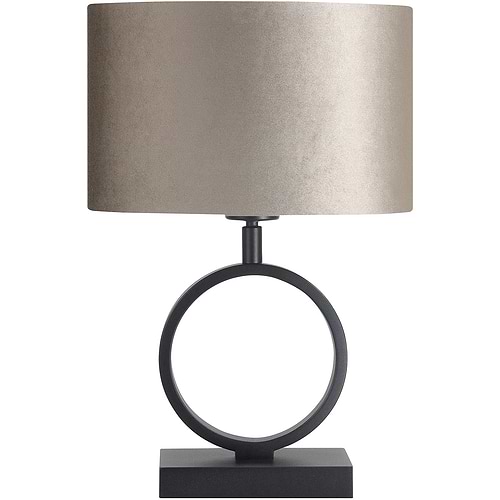 tafellamp met lichtgrijze fluwelen lampenkap