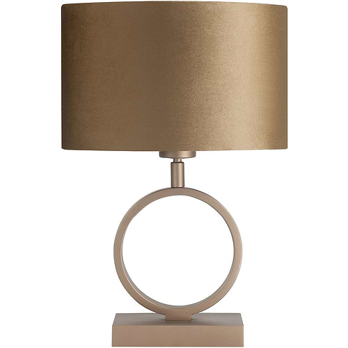 tafellamp brons kleur met fluwelen kap in zelfde kleur