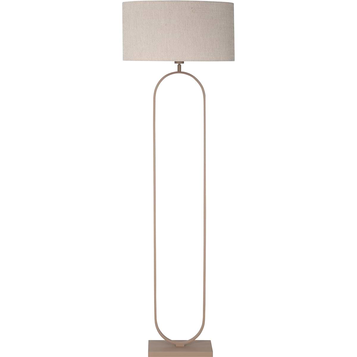 Vloerlamp zandkleurig met lampenkap in zelfde kleur. Mooi schemerlamp, sfeerlamp