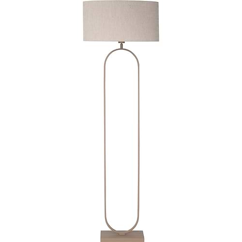 Vloerlamp zandkleurig met lampenkap in zelfde kleur. Mooi schemerlamp, sfeerlamp
