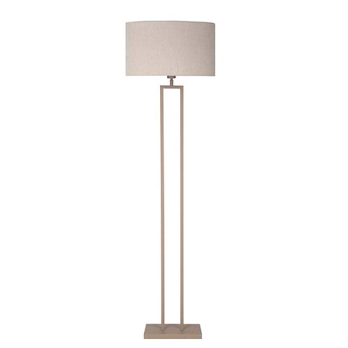 Vloerlamp zandkleurig met zandkleurige lampenkap