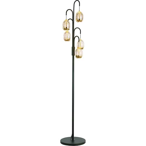 Vloerlamp Golden Egg Zwart 5 X 5W 2700K dimbaar - HIGHLIGHT
