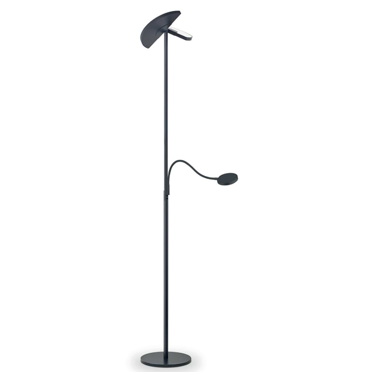 Vloerlamp met leeslamp TALEA-L. Kleur: zwart. KNAPSTEIN