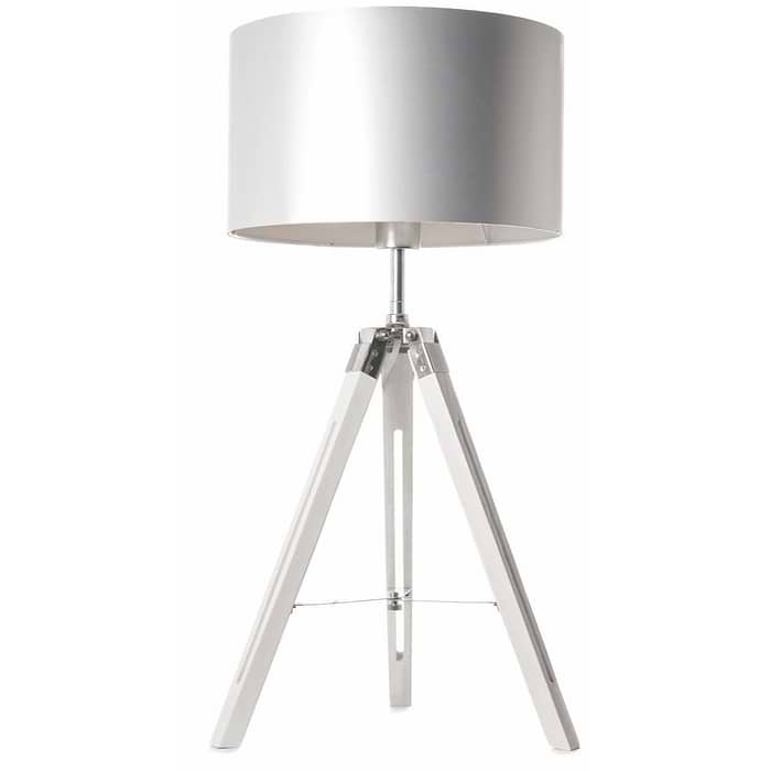 Tafellamp wit/chroom 1-lichts "Jewel" 67cm hoogte