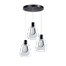 Hanglamp Gary zwart 3-lichts heldere glazen ETH