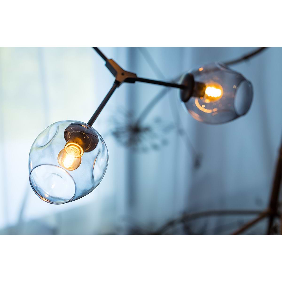 Hanglamp, armatuur zwart glas smoke, modern, 7-lichts, Lime, ETH - Afbeelding 2