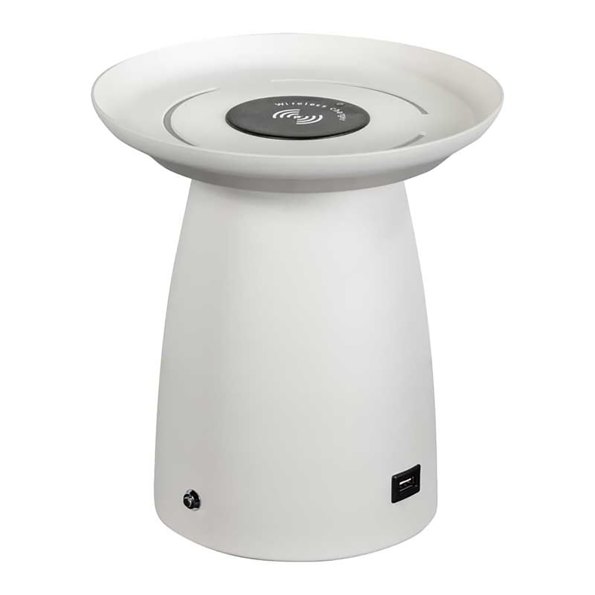 Moderne tafellamp Soof met draadloze oplader -wit -diameter 20 cm -Expo Trading Holland