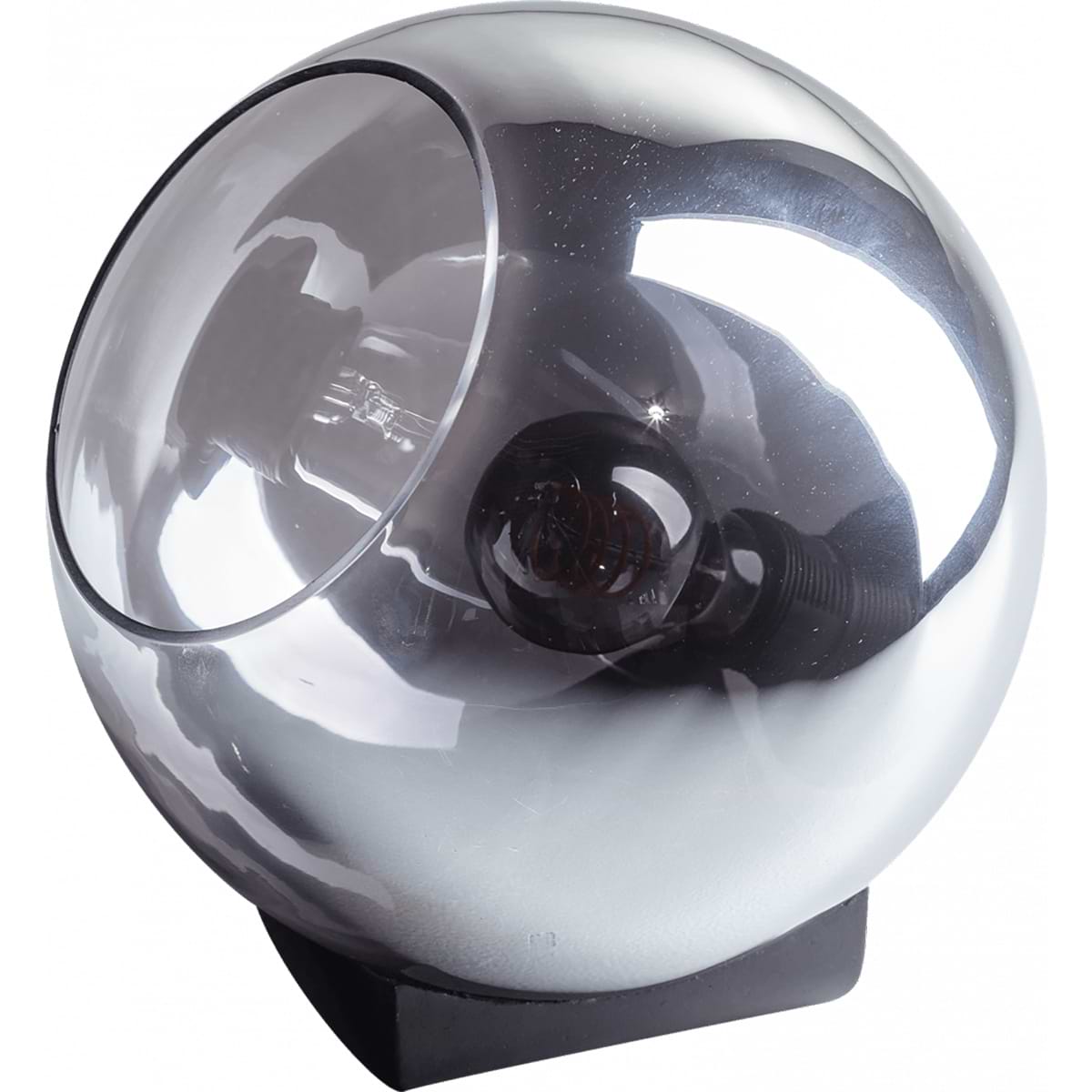 Tafellamp Orb -armatuur zwart -glas smoke -hoogte 31 cm -1-lichts -Expo Trading Holland
