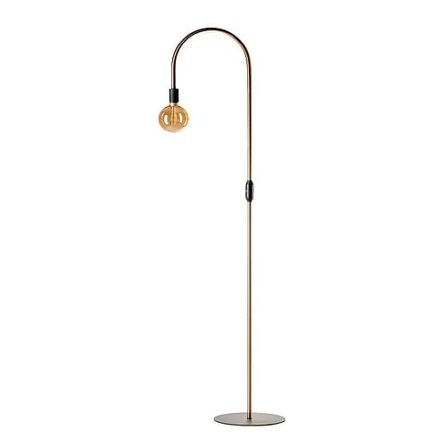 Retro vloerlamp Pike -messig en zwart -1-lichts -hoogte 180 cm -Expo Trading Holland