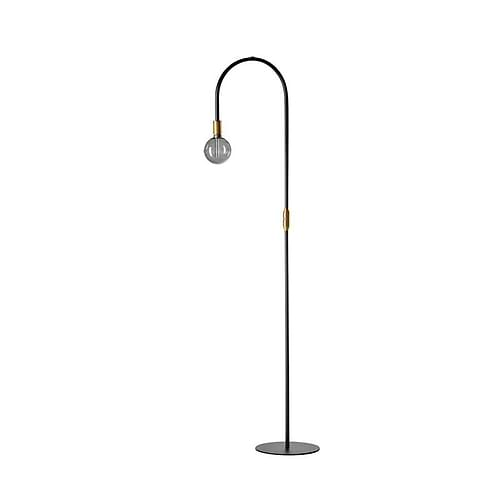 Retro vloerlamp Pike -messig en zwart -1-lichts -hoogte 180 cm -Expo Trading Holland