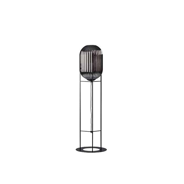Moderne vloerlamp - armatuur zwart glas smoke - 1-lichts - hoogte 45 cm - ETH - Expo Trading Holland
