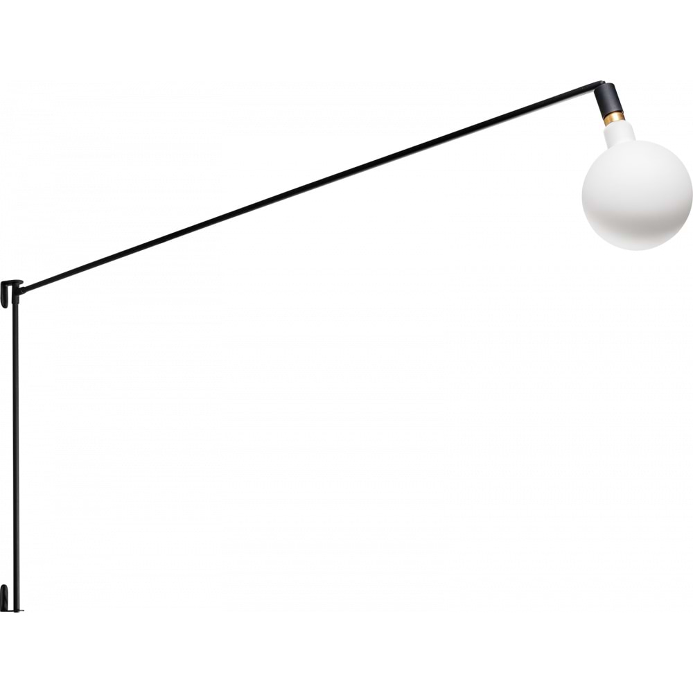 Moderne wandlamp, Mike, 1-lichts, hoogte 90 cm, zwart, ETH