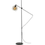 Vloerlamp Bella - 1-lichts zwart - hoogte:161cm glas smoke Ø20cm - MASTERLIGHT
