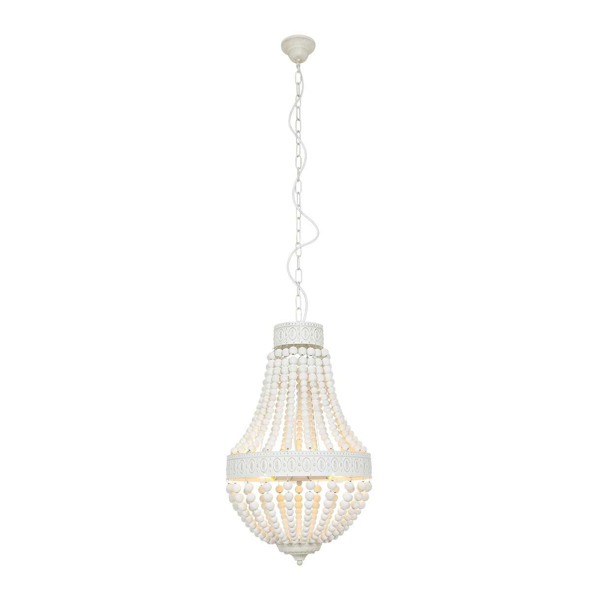 Hanglamp 3-lichts 40cm wood - wit - Ella - Mexlite