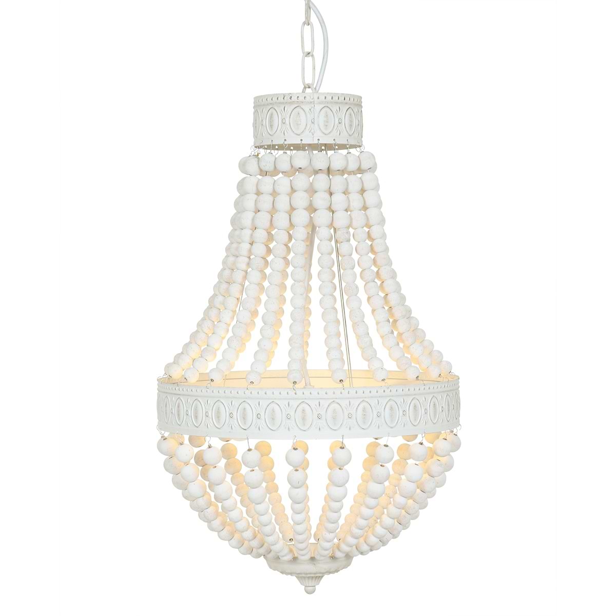 Hanglamp 3-lichts 40cm wood - wit - Ella - Mexlite