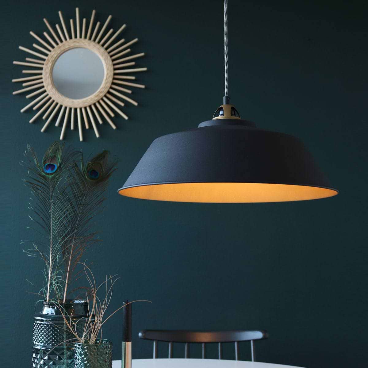 Hanglamp 1-lichts metaal MEXLITE - 1318ZW - hanglamp- industrieel- Mexlite