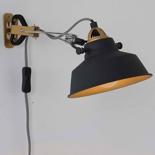 Industriële wandlamp en klemlamp in één - 1-lichts clip MEXLITE - 1320ZW - wandlamp - industrieel- Mexlite