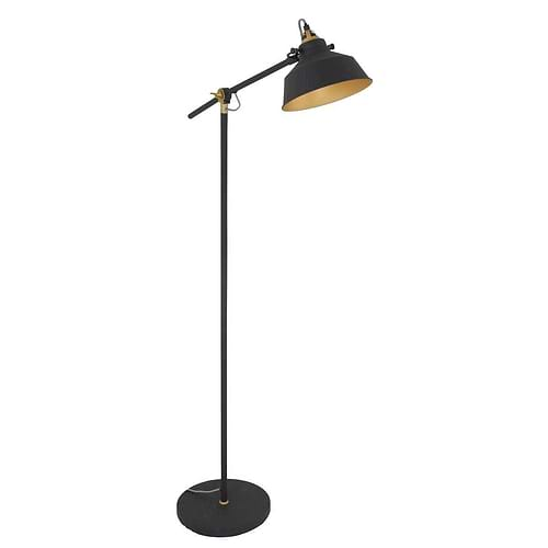 Industriële vloerlamp 1-lichts metaal MEXLITE - 1322ZW - vloerlamp - industrieel - zwart - Mexlite