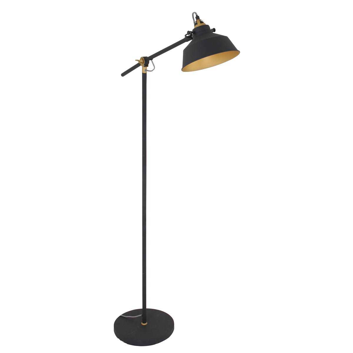 Industriële vloerlamp 1-lichts metaal MEXLITE - 1322ZW - vloerlamp - industrieel - zwart - Mexlite