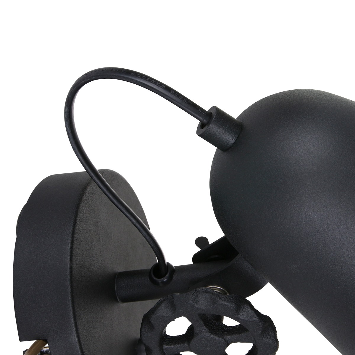 Industriële wandlamp - bedlamp - leeslamp - 1-lichts metaal  ANNE LIGHTING - 1323ZW - Wandlamp - Anne Lighting - Dolphin - Retro - Industrieel - Zwart