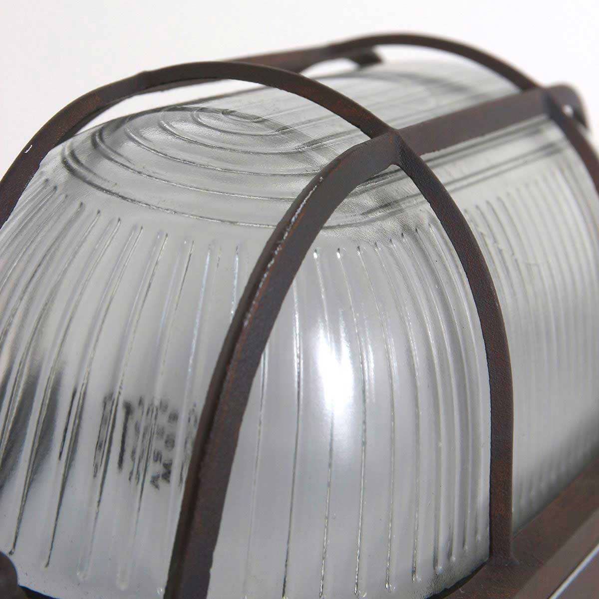 Industriële plafondlamp - industriële wandlamp- 1-lichts klein MEXLITE - 1340B - industriële plafondlamp - industriële wandlamp - industrielamp - Mexlite- Industrieel - Landelijk- Bruin  Roestbruin- Metaal Glas