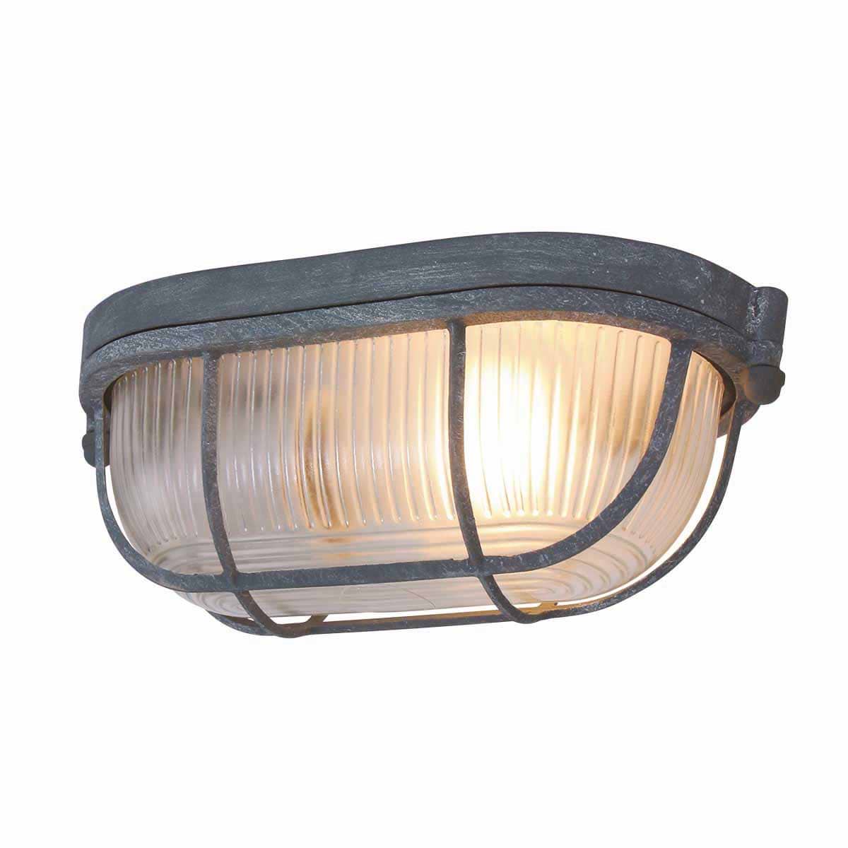 Industriële plafondlamp - industriële wandlamp- 1-lichts beton MEXLITE - 1340GR - industriële plafondlamp - industriële wandlamp - industrielamp - Mexlite- Industrieel - Landelijk- Grijs  Betongrijs met whitewash- Metaal Glas