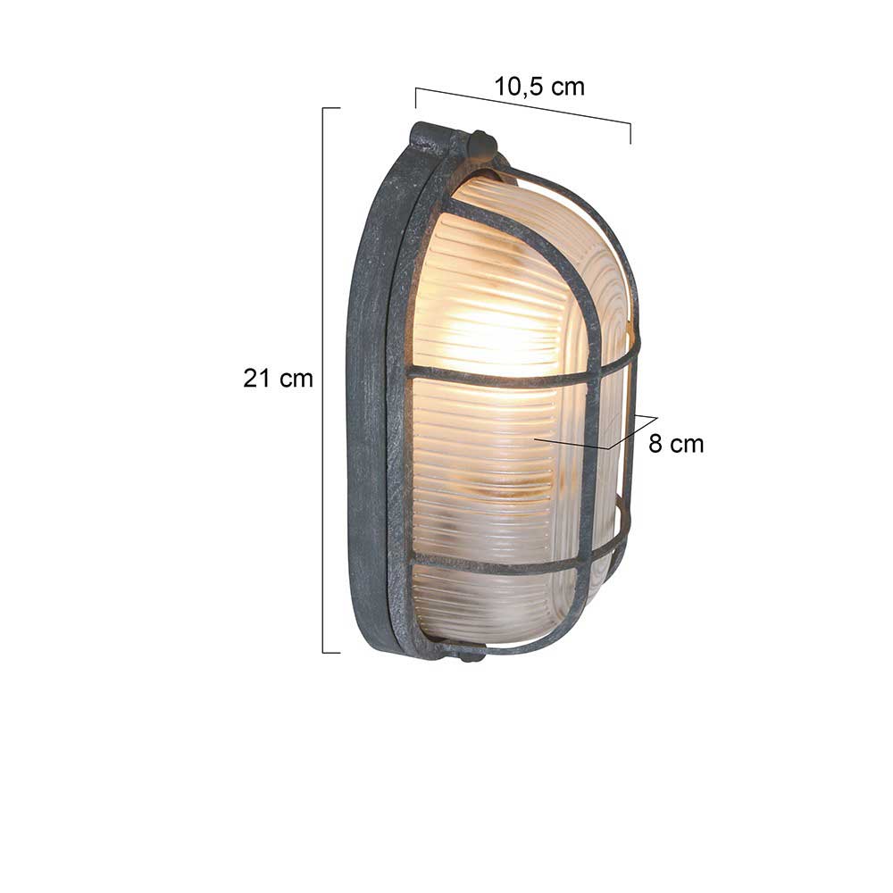 Industriële plafondlamp - industriële wandlamp- 1-lichts beton MEXLITE - 1340GR - industriële plafondlamp - industriële wandlamp - industrielamp - Mexlite- Industrieel - Landelijk- Grijs  Betongrijs met whitewash- Metaal Glas